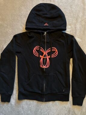 Aritzia Tna Black Full Zip Hoodie Embroidered Logo Size S